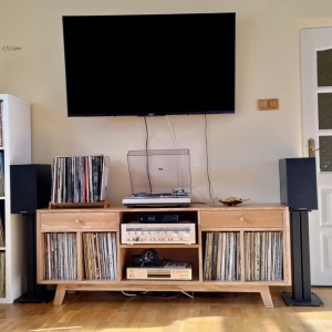 Dębowa komoda na płyty winylowe - Economy