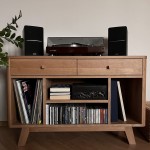 Dębowa komoda na płyty winylowe - Mini